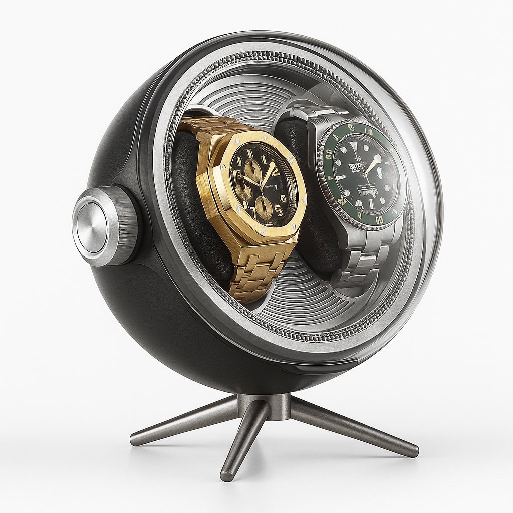 Remontoir Montre Automatique L’Équinoxe | Design Sphérique & Double Remontage